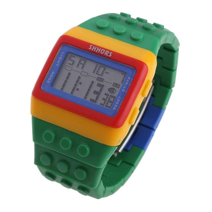 Digital LED Watches Unisex Colorful Constructor Watch Blocks Splice Sports Wristwatch For Children Xmas New Year Gifts