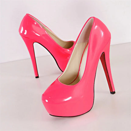 Big Size 35-45 Sexy Platform Female Party Pumps Stiletto Wedding Fashion Patent Leather High Heels Shoes for Women 2025 Shallow