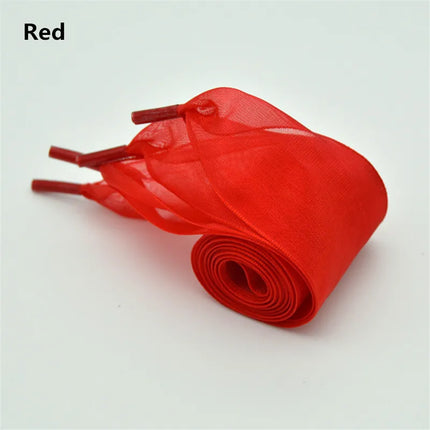 4 cm Width Organza Shoelaces DE Training Shoes Beautiful Chiffon Transparent Lace Widened Leisure Sports Shoes Laces DIY Decorat