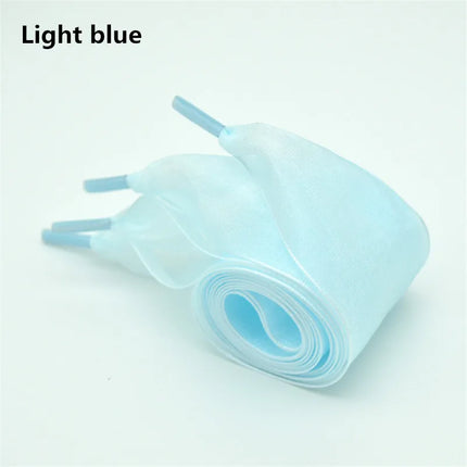 4 cm Width Organza Shoelaces DE Training Shoes Beautiful Chiffon Transparent Lace Widened Leisure Sports Shoes Laces DIY Decorat