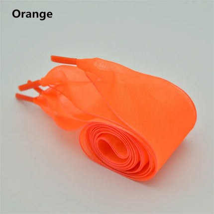 4 cm Width Organza Shoelaces DE Training Shoes Beautiful Chiffon Transparent Lace Widened Leisure Sports Shoes Laces DIY Decorat
