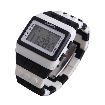 Digital LED Watches Unisex Colorful Constructor Watch Blocks Splice Sports Wristwatch For Children Xmas New Year Gifts