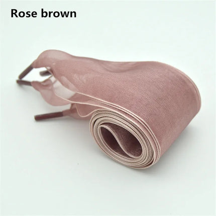 4 cm Width Organza Shoelaces DE Training Shoes Beautiful Chiffon Transparent Lace Widened Leisure Sports Shoes Laces DIY Decorat