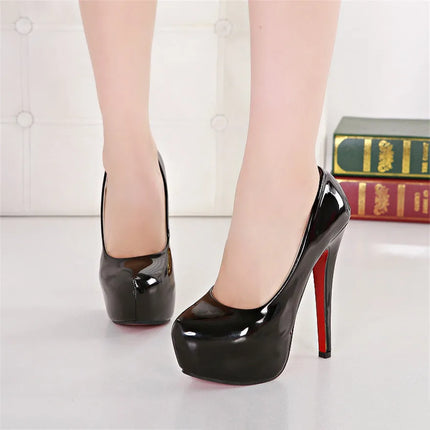 Big Size 35-45 Sexy Platform Female Party Pumps Stiletto Wedding Fashion Patent Leather High Heels Shoes for Women 2025 Shallow