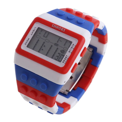 Digital LED Watches Unisex Colorful Constructor Watch Blocks Splice Sports Wristwatch For Children Xmas New Year Gifts