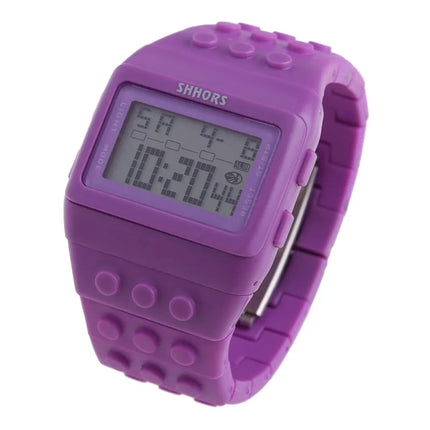 Digital LED Watches Unisex Colorful Constructor Watch Blocks Splice Sports Wristwatch For Children Xmas New Year Gifts