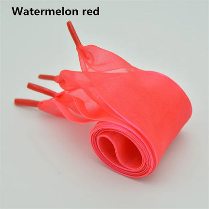 4 cm Width Organza Shoelaces DE Training Shoes Beautiful Chiffon Transparent Lace Widened Leisure Sports Shoes Laces DIY Decorat
