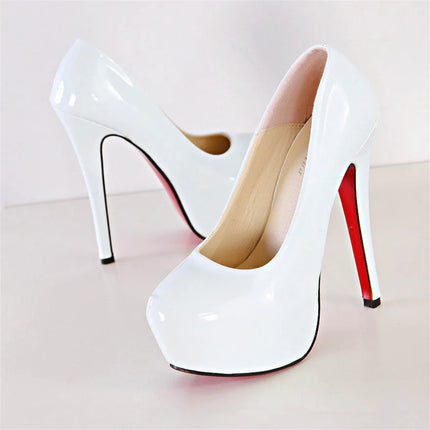 Big Size 35-45 Sexy Platform Female Party Pumps Stiletto Wedding Fashion Patent Leather High Heels Shoes for Women 2025 Shallow