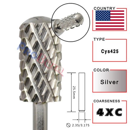 RolinStar 6.6 Large Round Top Barrel 4XC Gold Silver Dark Purple Blue Rainbow Rose gold 7 different color nail drill bits