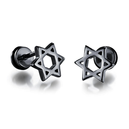 Small Black Punk Stud Earrings For Women Men Boy 2020 New Fashion Zircon Geometry Stainless Steel Jewelry Accessories Earrings