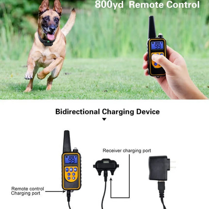 Electric Dog Training Collar Waterproof Dog Bark Collar Pet With Remote Control Rechargeable Anti Barking Device All Size Dogs