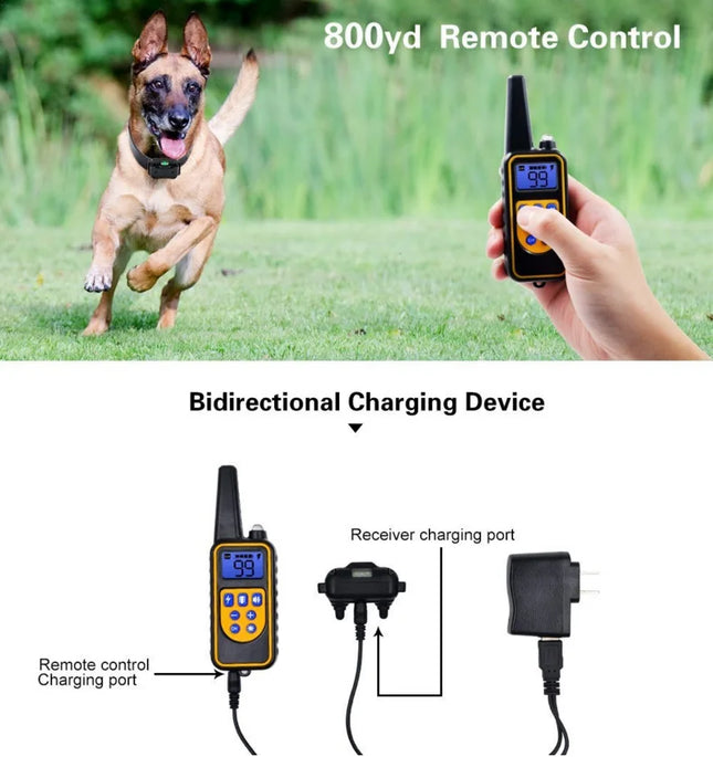 Electric Dog Training Collar Waterproof Dog Bark Collar Pet With Remote Control Rechargeable Anti - product image 2