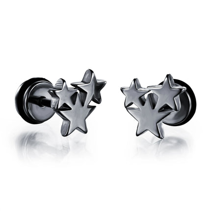 Small Black Punk Stud Earrings For Women Men Boy 2020 New Fashion Zircon Geometry Stainless Steel Jewelry Accessories Earrings