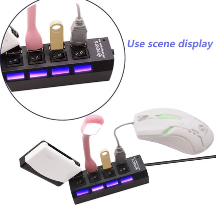 USB 2.0 Hub USB Hub 2.0 Multi USB Splitter Hub Use Power Adapter 4/7 Port Multiple Expander 2.0 USB Hub with - product image