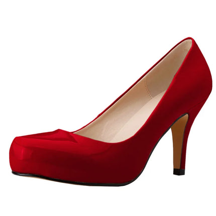 New Leather High Heels Women Pumps Fashion Pointed Toe Office Lady Shoes Black Work Wedding Woman Casual
