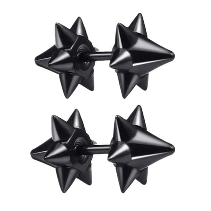 Small Black Punk Stud Earrings For Women Men Boy 2020 New Fashion Zircon Geometry Stainless Steel Jewelry Accessories Earrings