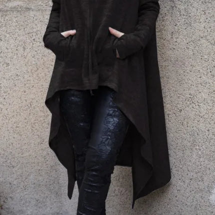 Fashion Trends New European and N Pure Color Long Hoodie