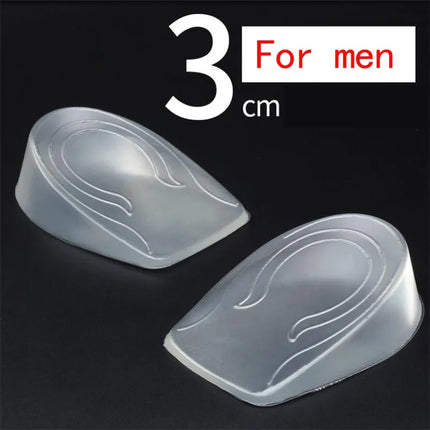 Silicone Gel Height Increase Insole Heel Lifting Inserts Shoe Foot Care Protector Elastic Cushion Arch Support Insert for Unisex