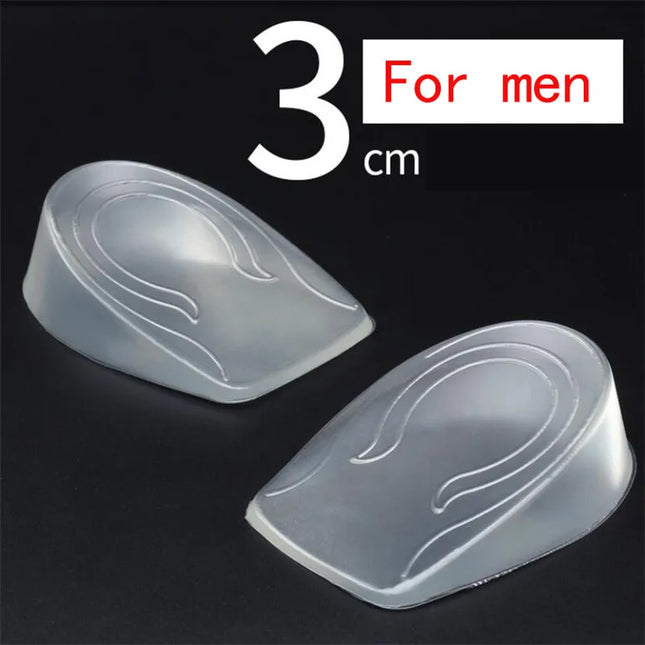 Silicone Gel Height Increase Insole Heel Lifting Inserts Shoe Foot Care Protector Elastic Cushion Arch Support Insert for Unisex