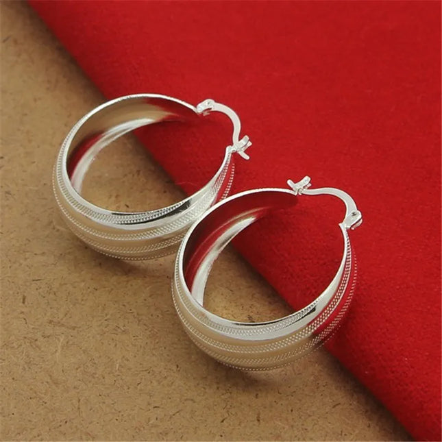 925 Sterling Silver Earrings Fashion Striped Car Flower Earrings 3.5CM For Women'S Wedding Jewelry Gifts - product image 2
