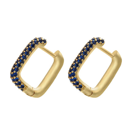 ZHUKOU Hoop earrings gold color silver color small hoop earrings crystal women rainbow earrings Fashion jewelry wholesale VE144