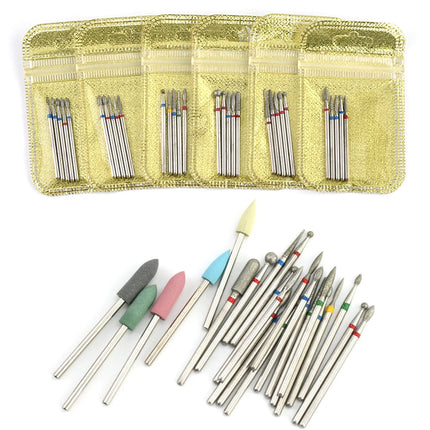 18 Types Nail Rotary Drill Bits Diamond Milling Cutters for Manicure Nail Art Set Silicon Cutters Pedicure Machine Accessories
