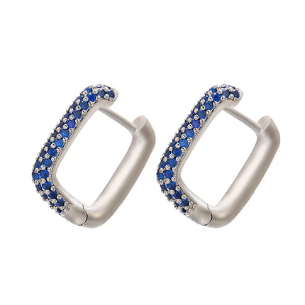 ZHUKOU Hoop earrings gold color silver color small hoop earrings crystal women rainbow earrings Fashion jewelry wholesale VE144