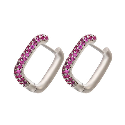 ZHUKOU Hoop earrings gold color silver color small hoop earrings crystal women rainbow earrings Fashion jewelry wholesale VE144