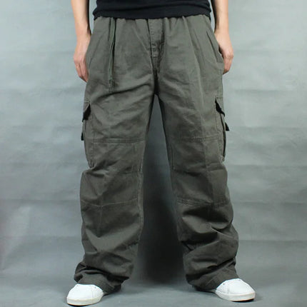 Wide Leg Hip Hop Pants Men Loose Outdoor Cotton Harem Trousers Cargo Pants Loose Baggy Trouser Streetwear  Joggers Pant