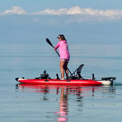 Nautiqua | ARUBA | Deluxe Paddleboard Fishing Pedal Kayak | Red
