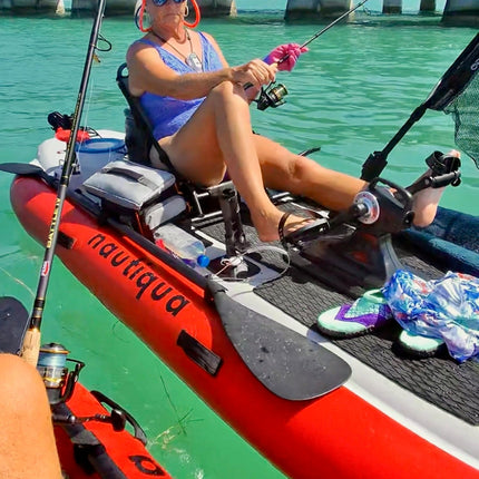 Nautiqua | ARUBA | Deluxe Paddleboard Fishing Pedal Kayak | Red