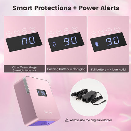 NovaGlow™ Pro Nail Lamp - Rose Gold - 60W Rechargeable UV/LED