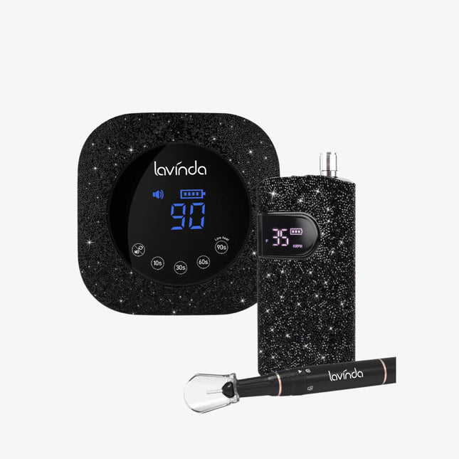 Crown™ Nail Lamp & Wand™ Nail Drill Bundle – Black Diamond