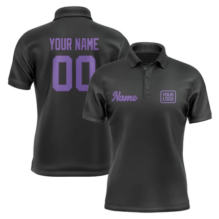 Personalized DIY Black Polo Shirts Customized Name Team Name Logo Number Team Uniforms Loose Darts Bowling Billiards Golf Tops