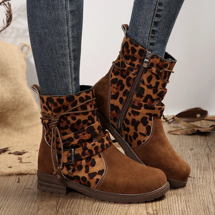 Autumn Fashion Women Round Toe Platform Wedges Comfortable Non-slip Ankle Boots Plus Size Shoes for Women 36-43 Women Footwear
