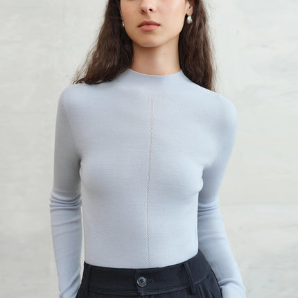 Premium Series German Biella Wool Autumn Super Fine Washable Seamless One-Piece Mock Neck Thermal Base Layer