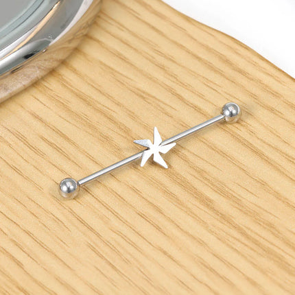 16G Skeleton Hand Industrial Barbell Surgical Steel Short Cartilage Earring Body Piercing Jewelry for Women Men Rod Length 38mm