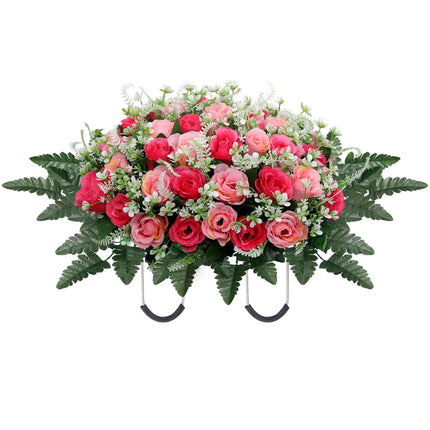 Cemetery Headstone Flower Saddle - artificial flowers for outdoor memorial (photo 8 of 12)