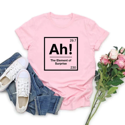 Ah The Element of Surprise T-Shirt Project Hail Mary Shirt Chemistry Joke Tee Funny Graphic T Shirts Men Women Short Sleeve Tops