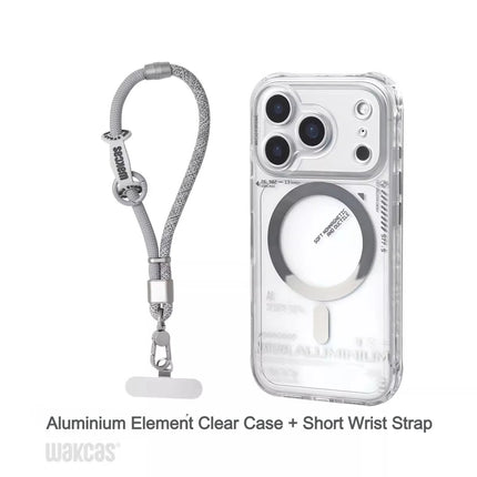 Aluminium Element Magnetic Phone Case Transparent Anti-drop Original Case for IPhone 15/16/17 Pro Max Custom Phone Case