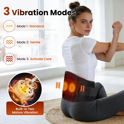 New Upgrade Electric Heating Waist Massager Support Belt Vibration Infrared Hot Compress Brace Belt Back Relax 3 Gear Adjustment
