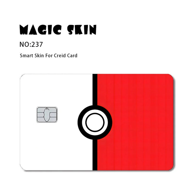 Pokémon-Kartenaufkleber Kreditkarten-Skin Cartoon 2.5D Mattiert Pikachu Turtok Wasserdichte Aufkleber für Debitkarten Dekorfolie