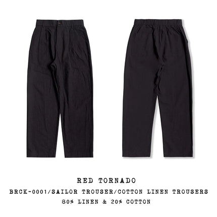 Red Tornado Linen Cotton Casual Pants Summer Men's Lightweight Breathable Leisure Trousers Loose Fit
