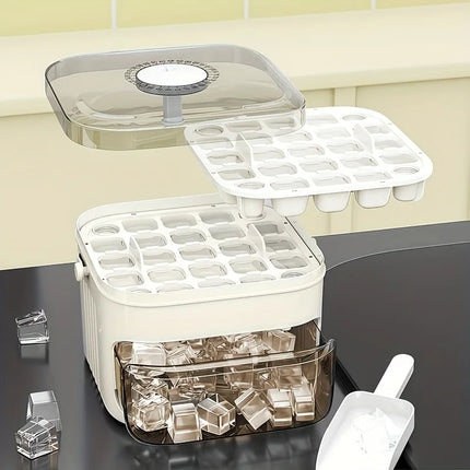 50-Cell Push-Type Ice Tray, Quick-Freeze, Food-Grade PP, Summer Home Must-Have
