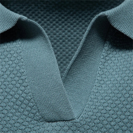 AIOPESON Men's Summer Breathable Polo Shirt Short Sleeve Solid Color Casual Polo Shirts for Men Lightweight Stretch Polo ﻿