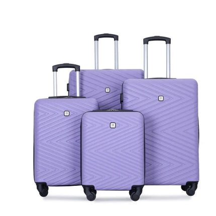 Travelhouse Luggage Set 4-Piece ABS Suitcase With Spinner Wheels, 24 Inch and 28 Inch with TSA Lock, 16, 20 Inch Carry On Luggage