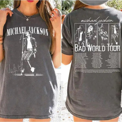 Michael Jackson Modern Redesign T-shirt Men and Women Summer Cotton Y2K Clothing Fashion Round Neck Short Sleeved Tee Fan Gifts
