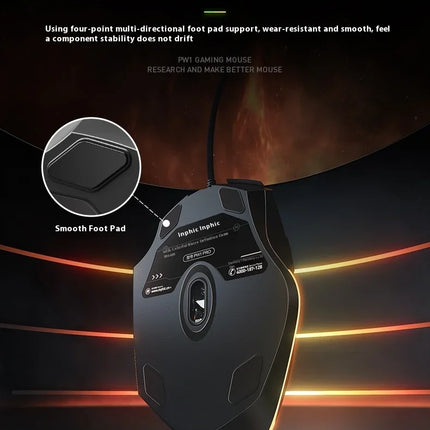 Inphic Pw1 Wired Mouse Rgb Mute Game Esports Office Usb Desktop Laptop Office Multi-scene Feel Comfortable High-looking