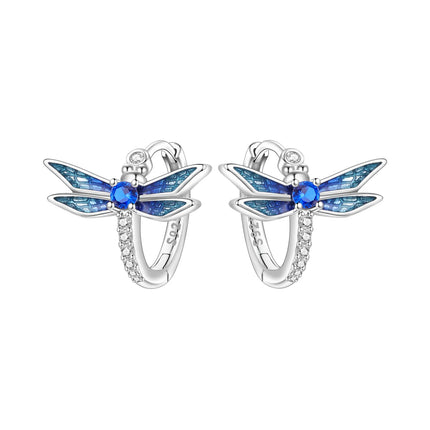 Orstarry 925 Sterling Silver Blue Zircon Starry Sky Earring Original Jewelry Hoop Earrings Women Jewelry Party Trendy Gifts