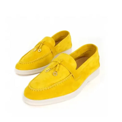 Women's Summer New Casual Hiking Shoes, Women's Deer Leather Driving Hiking Casual Shoes, Flat Loafers, Comfortable Mules